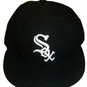 Chicago White Sox Black Mens New Era 59 Fifty Fitted hat sz. 7 1/8 Mlb